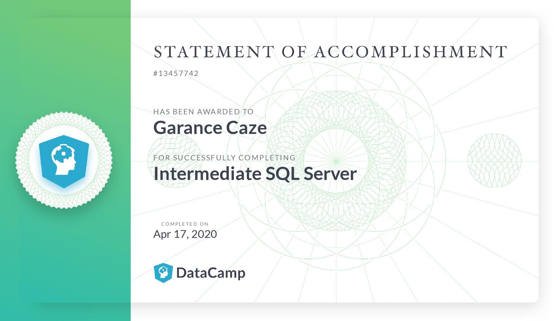 Intermediate SQL server